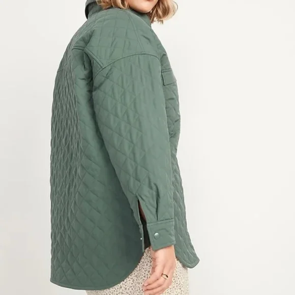 🆕️NWT Old Navy StretchTech Oversized Quilted Shacket - Picture 3 of 16